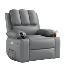 Oversized Electric Recliner Chair with Massage, Swivel Rocker & USB Charger for Living Room