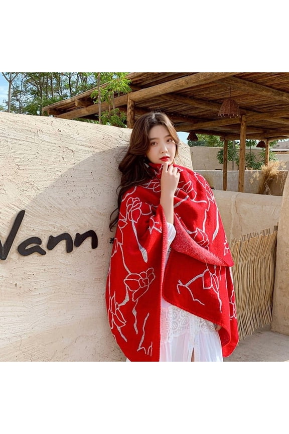 Oversized Ethnic Poncho Wrap for Women, Slit Open Boho Shawl Cape,one size fits all,34