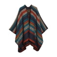thumbnail image 1 of Oversized Ethnic Poncho Wrap for Women, Slit Open Boho Shawl Cape,one size fits all,35, 1 of 57