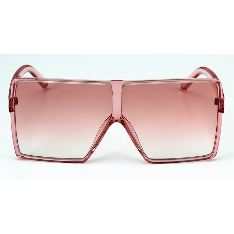 Oversized Exaggerated Flat Top Huge Shield Square Sunglasses 