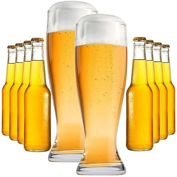 Oversized XL Beer Glasses (2 Pack) - 53 oz - Each Holds up to 4 Bottles of Beer - Fun Giant Glassware for Bachelor Weekends, Parties, Football College & 21st Birthdays - Gift for Him