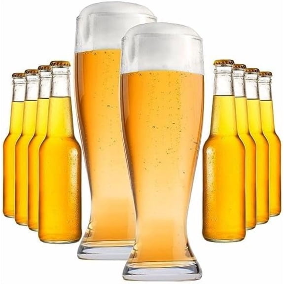 Oversized XL Beer Glasses (2 Pack) - 53 oz - Each Holds up to 4 Bottles of Beer - Fun Giant Glassware for Bachelor Weekends, Parties, Football College & 21st Birthdays - Gift for Him