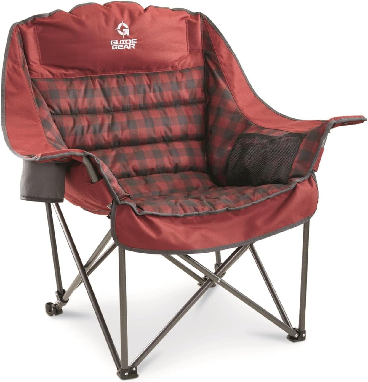 Oversized Extra Large Padded Camping Chair, Portable, Folding, Large Camp Lounge Chairs for