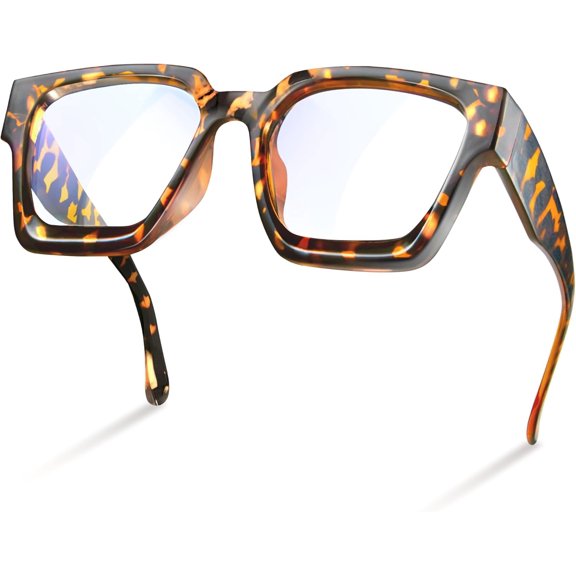 Oversized Eyewear Frame for Woman and Men - Rectangle Fashion Glasses for Computer, Chic Preppy Frame