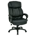 thumbnail image 1 of Oversized Faux Black Leather Executive Chair with Padded Loop Arms, 1 of 3