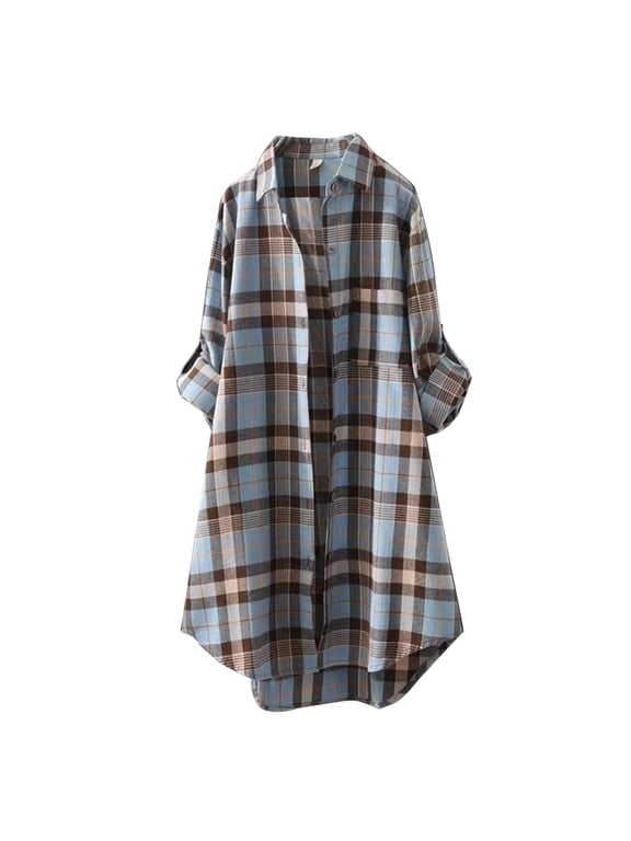 Oversized Flannel Shirt for Women Long Sleeve Plaid Shirt Jacket Loose Fit Casual Top Lumberjack Shirt Women's Plaid Shirt for Layering Women's Hiking Shirt Flannel Long Sleeve Plaid Shirt Women(M)