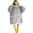 thumbnail image 1 of Oversized Fleece Hoodie Blanket Warm Soft Wearable Sherpa Hooded Sweatshirt US, 1 of 19