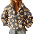 thumbnail image 1 of Oversized Fleece Sweaters Women Cute Half Zip Pullover Fuzzy Sweatshirts Flowers Comfy Casual Trendy Winter Tops (S, Yellow), 1 of 7