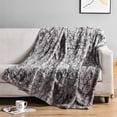 thumbnail image 1 of Oversized Fleece Throw Blanket for Couch, 60" x 80" Thick and Warm Blanket for All Seasons, Soft and Fuzzy Throw Blanket for Sofa and Bed, Marbled Grey, 1 of 6