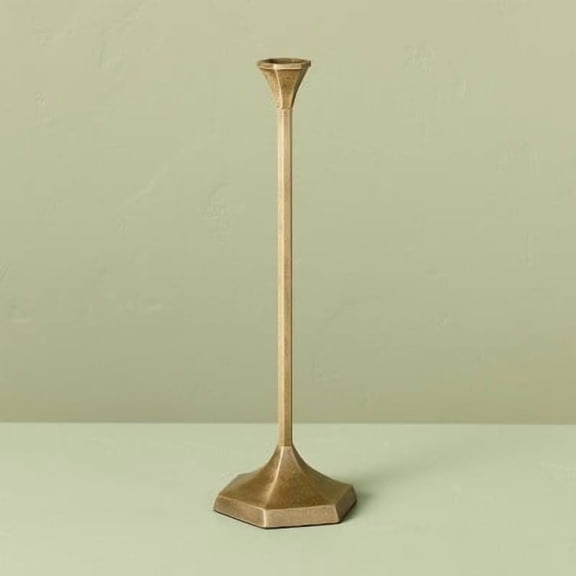 Oversized Floor Taper Candlestick Brass