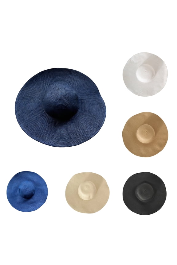 Oversized Floppy Sun Hat with Soft Braided Straw Texture and Wide Brim Coverage, Awesome For Poolside Lounging Garden Parties Khaki