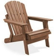 thumbnail image 1 of Oversized Folding Adirondack Chair, Cedar Wood Outdoor Fire Pit Lounge Chairs for Patio, Deck, Lawn, Garden, Partially Pre-Assembled - Espresso, 1 of 8