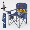 thumbnail image 1 of Oversized Folding Camping Chair for Adults, Supports 500 lbs – Breathable Fabric, Insulated Cup Holder, 8-Can Cooler, Padded Backrest & Seat, Storage Pouch, Carry Bag, 1 of 8
