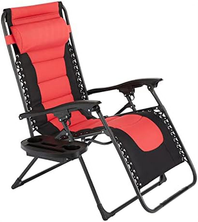 Oversized Folding Lounge Chair, Padded Reclining Patio Chair With