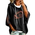thumbnail image 1 of Oversized Football Sweatshirts for Women 3/4 Sleeve Hoodie Sweatshirts Trendy Fleece Graphic Hoodie Y2K Pullover Sweater Soft Game Day Mom Shirts Daily Travel Outfits, Black 3XL, 1 of 5