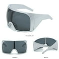 thumbnail image 1 of Oversized Frame Sunglasses, Futuristic UV400 Polarized Lens for Total Eye Coverage, Unisex Shield Style for Cycling Sports and Fashion, Protective Wrap-Around Goggles (Silver), 1 of 8
