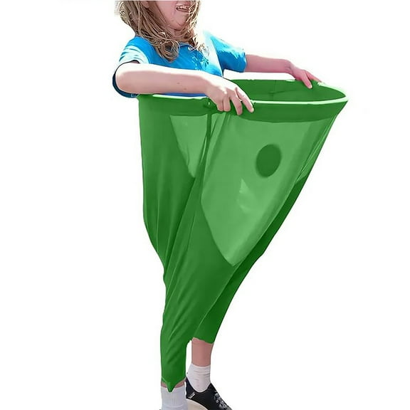 Oversized Freaky Pants with Bouncy Balls for Hilarious Outdoor Party Games and Icebreaker Activities in Green