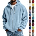 thumbnail image 1 of Oversized Full Zip Hoodies Mens Long Sleeve Drawstring Hooded Sweatshirt Baggy Corduroy Fall Winter Drawstring Athletic Jackets for Men, 1 of 5