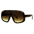 thumbnail image 1 of Oversized Futurism Robotic Shield Sport Racer Plastic Sunglasses Tortoise Brown, 1 of 4