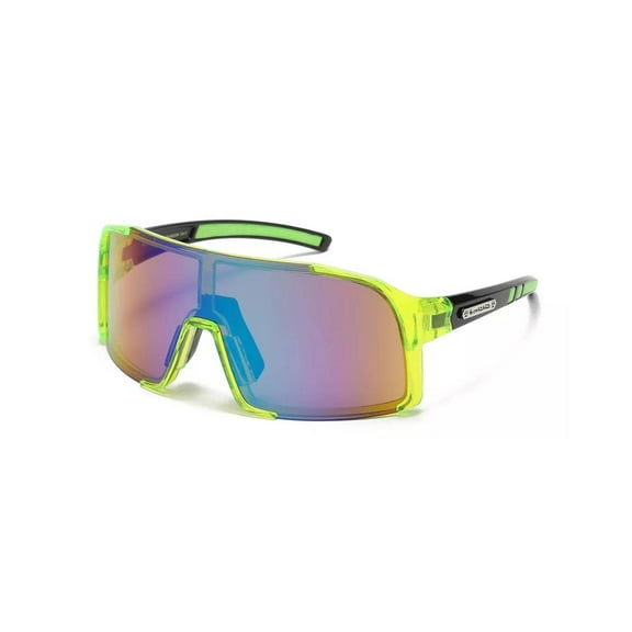 Oversized Futuristic Shield Wrap-Around Sunglasses - XL Retro Sport Style for Outdoor Beach Wear