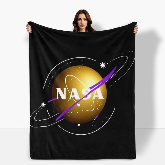 Oversized Galaxy Blanket with Cartoon Astronauts & Universe Pattern, Ultra-Soft Microplush Throw for Kids & Family, Perfect Christmas Gift for Children, Warm Space Blanket