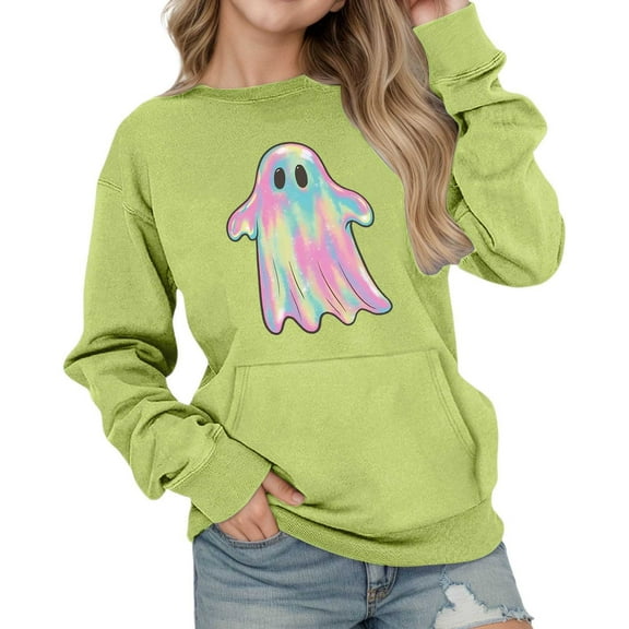Oversized Girls Casual Pullover Hoodie Long Sleeve Drop Shoulder Design with Front Pocket Loose Fit Comfortable Top for Teenage Youth