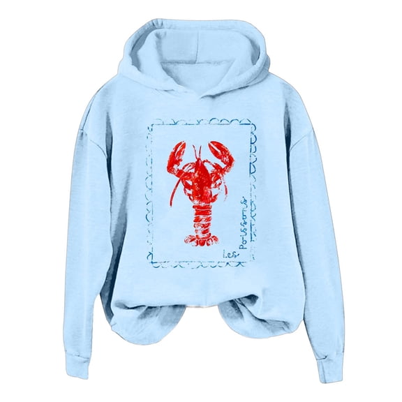 Oversized Graphic Sweatshirt for Women Teen Girls Y2k Long Sleeve Crewneck Shirt Top Preppy Vintage Sweater Pullover Fall Fashion For Women 2025 Trendy (Light Blue,Large)