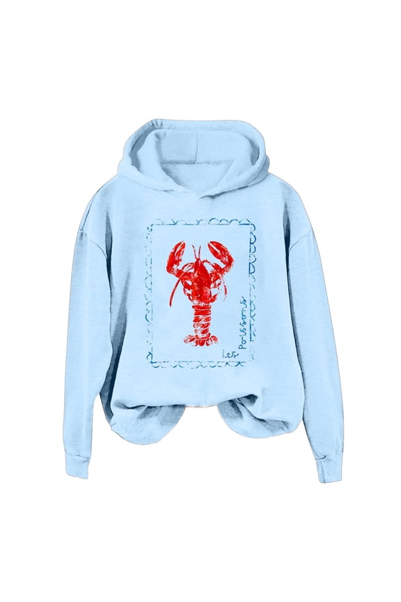 Oversized Graphic Sweatshirt for Women Teen Girls Y2k Long Sleeve Crewneck Shirt Top Preppy Vintage Sweater Pullover Fall Fashion For Women 2025 Trendy (Light Blue,Small)