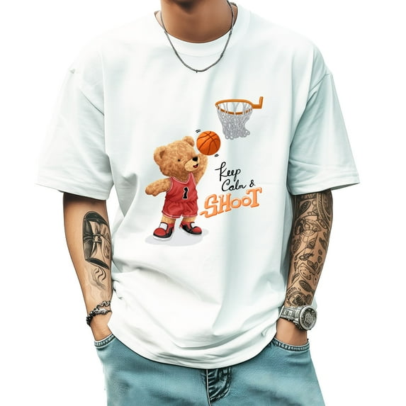 Oversized Graphic Tees for Men Summer New Streetwear Trendy Sports Shirt 5X-Large