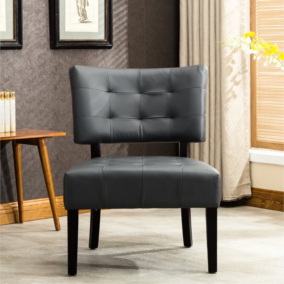 Oversized Gray Blended Leather Chair - Stylish Furniture Accent With Seating Design