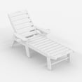 thumbnail image 1 of Oversized HDPE Folding Chaise Lounge Chair – 5-Position Adjustable, Sturdy Resin Patio Recliner with Cup Holder, Weather-Resistant Outdoor Poolside Deck Furniture, Without Wheels, White, 1 of 7