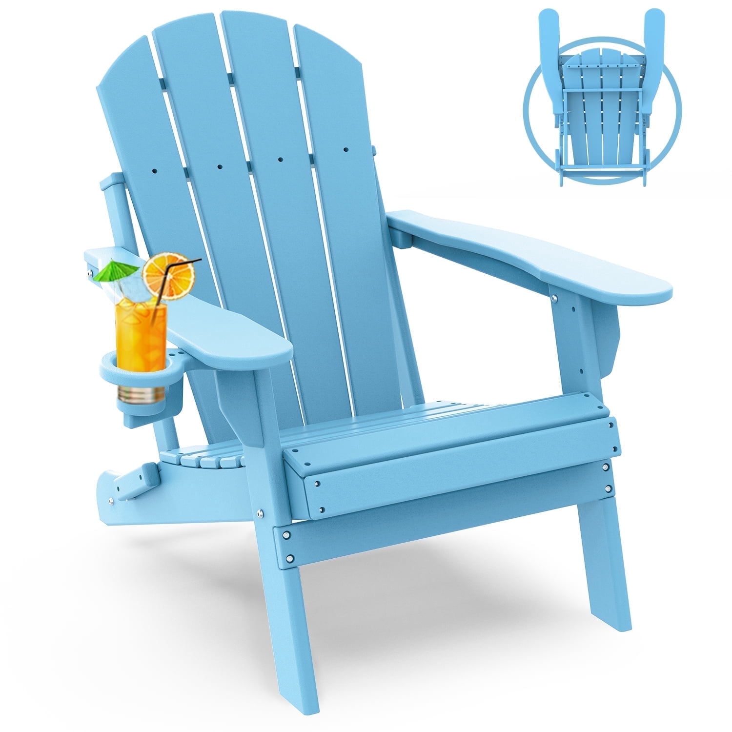 Oversized HDPE Outdoor Rocking Chair With High Back for Outside Indoor Support 400 lbs,Arctic