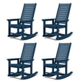 thumbnail image 1 of Oversized HDPE Outdoor Rocking Chair With High Back for Outside Indoor Support 400 lbs,Blue（Set of 4）, 1 of 8