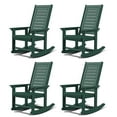 thumbnail image 1 of Oversized HDPE Outdoor Rocking Chair With High Back for Outside Indoor Support 400 lbs,Forest（Set of 4）, 1 of 8