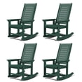thumbnail image 1 of Oversized HDPE Outdoor Rocking Chair With High Back for Outside Indoor Support 400 lbs,Forest（Set of 4）, 1 of 8