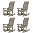 thumbnail image 1 of Oversized HDPE Outdoor Rocking Chair With High Back for Outside Indoor Support 400 lbs,Wood(Set of 4), 1 of 8