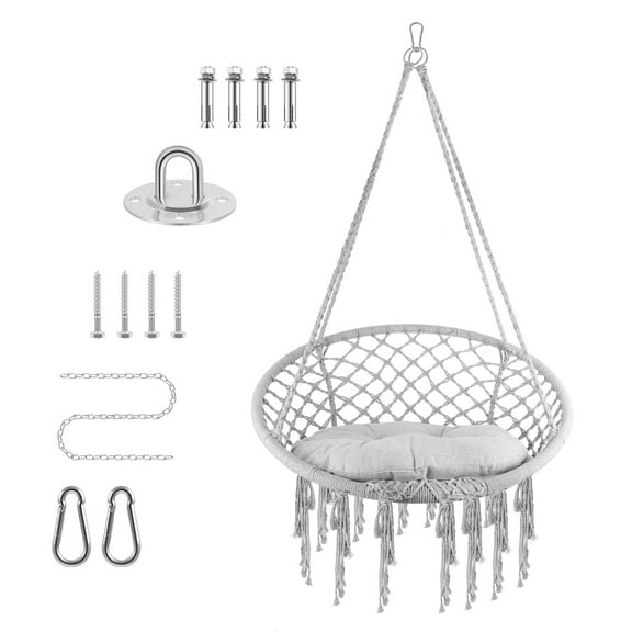 Hammock Chair Swing with Memory Foam and Cool-Gel-Infused Cushion, Weather-Resistant, Sun-Protected and Fade-Resistant Rope, Lightweight and Portable, Suitable for Outdoor Travel, Camping