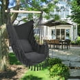 thumbnail image 1 of Oversized Hammock Chair Swing, Tassel Hanging Rope Net Chair with Two Pillows, Outdoor Porch Patio Yard Seat, 1 of 10