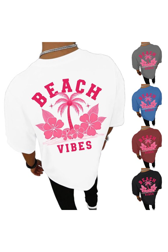 Oversized Hawaiian T Shirt for Man Short Sleeve Crewneck Graphic Tees Beach Vacation Tshirts Tops Black XXXL