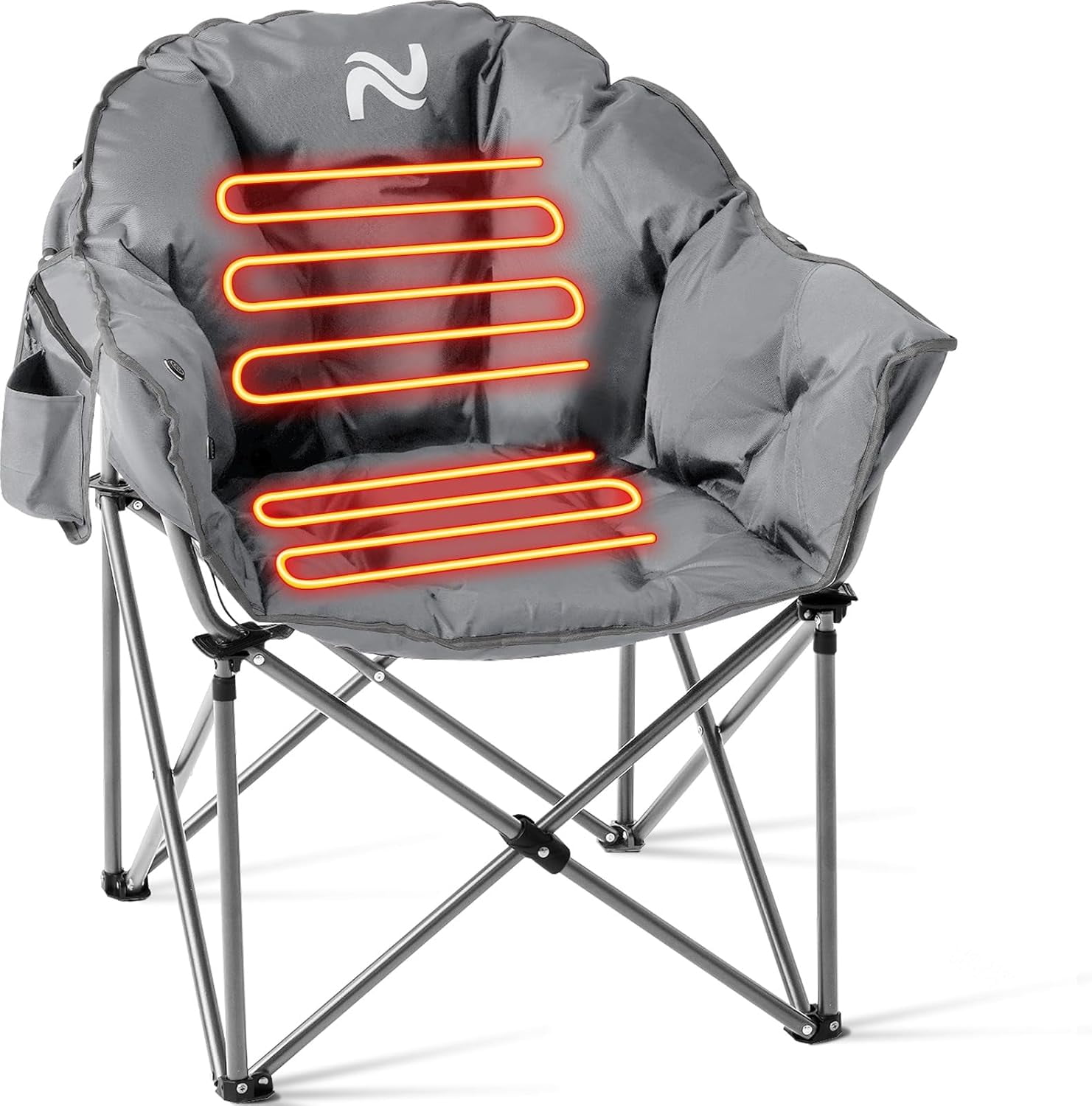 LET'S CAMP Oversized Camping Chair Moonchair Foldable Saucer Folding Chair Fishing Chair Camping Chair Made Of Oxford Fabric Up To 150 Kg With Cool Bag For Outdoor Indoor - View #8