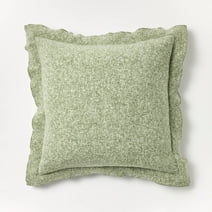 Oversized Heather Square Throw Pillow Sage/Cream