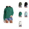 thumbnail image 1 of Oversized High Neck Pullover Sweater Soft Knit Long Sleeve Cozy Winter Casual Loose Fit Yarn Textured Turtleneck Top Elegant Warm Fall Outerwear Comfortable, 1 of 4