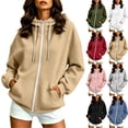 thumbnail image 1 of Oversized Hoddies for Women Trendy Zip Up PulloverCasual Long Sleeve Oversized Hooded Sweatshirts Hoodie Jackets With Pockets, 1 of 9