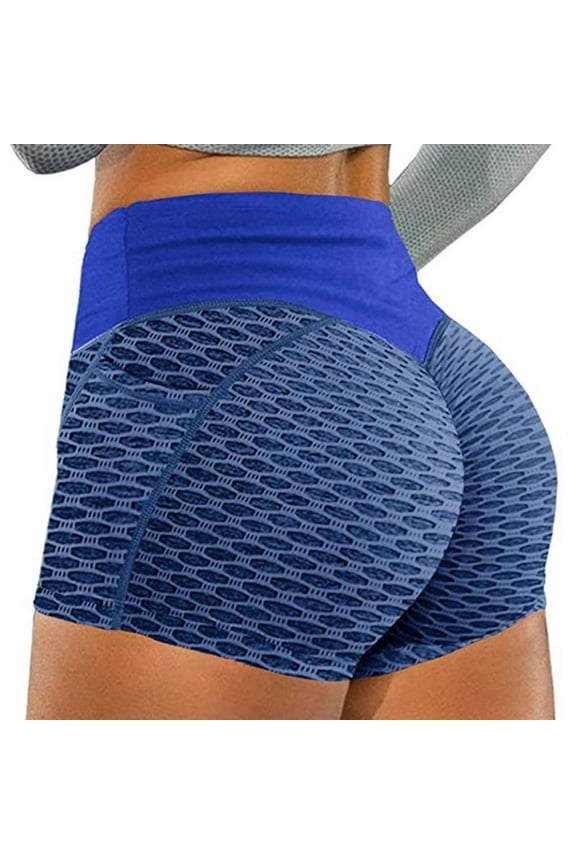 2025, Womens Scrunch Butt Lifting Yoga Shorts with Pockets Tummy Control High Waisted Booty Shorts Textured Legging