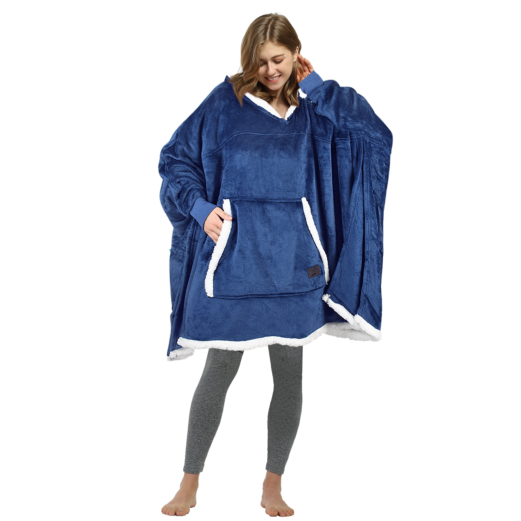 Oversized Hooded Poncho Cape, Casual Hoodie Sweatshirt, Batwing Coat Pullover | Light Weight, Cozy, Comfortable, Roomy | for Adults Women Men Teens