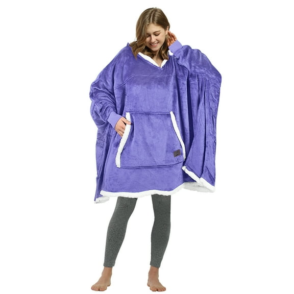 Oversized Hooded Poncho Cape, Casual Hoodie Sweatshirt, Batwing Coat Pullover | Light Weight, Cozy, Comfortable, Roomy | for Adults Women Men Teens