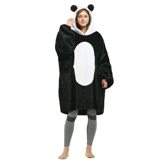 Catalonia Oversized Wearable Blanket Hoodie Sweatshirt, Comfortable Sherpa Lounging Pullover for Adults Men Women Teenagers Wife Girlfriend Gift