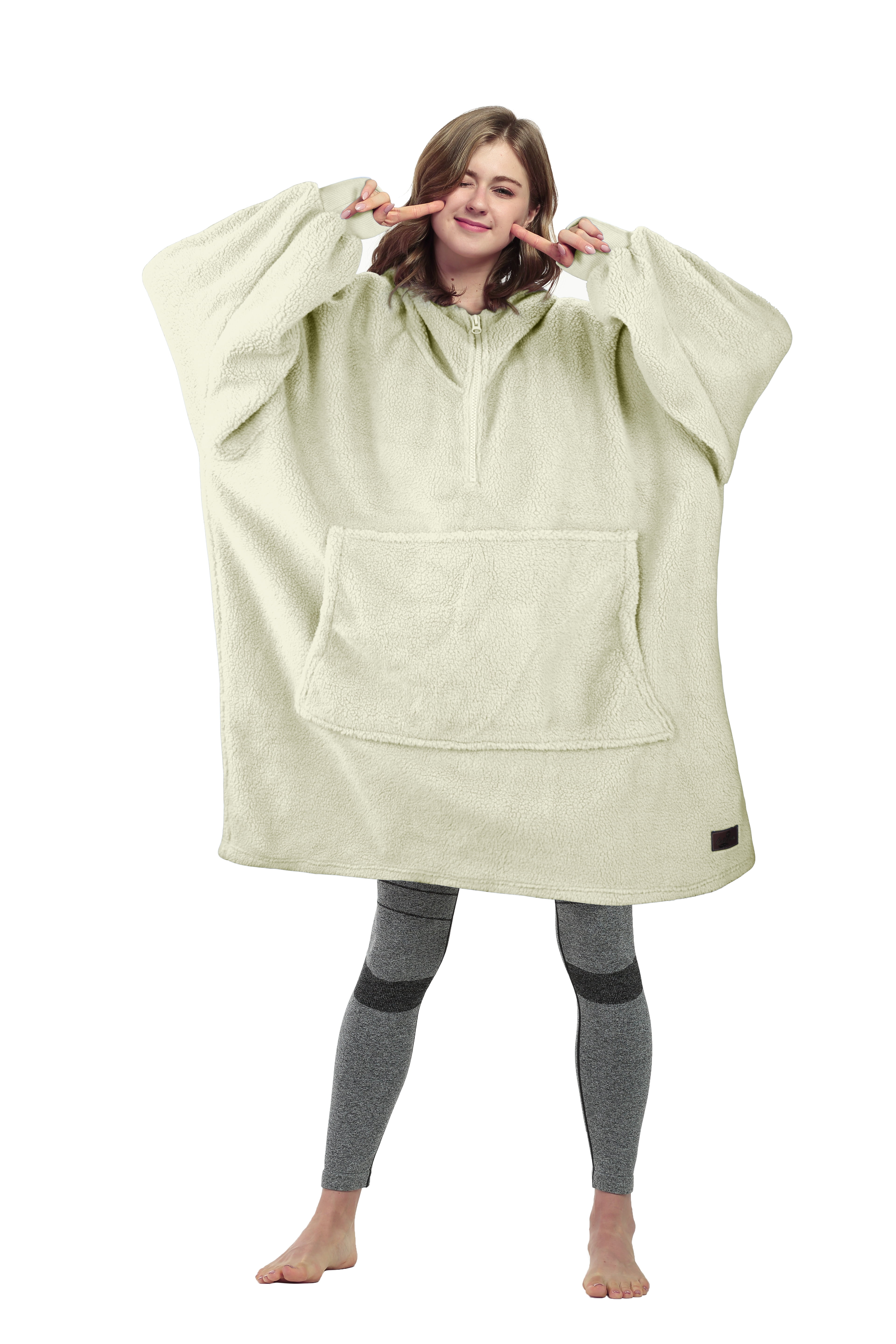 Oversized Hoodie Blanket Sweatshirt,Super Soft Warm Comfortable Fleece Giant Pullover with Large Front Pocket,for Adults Men Women Teenagers Kids Wife Girlfriend