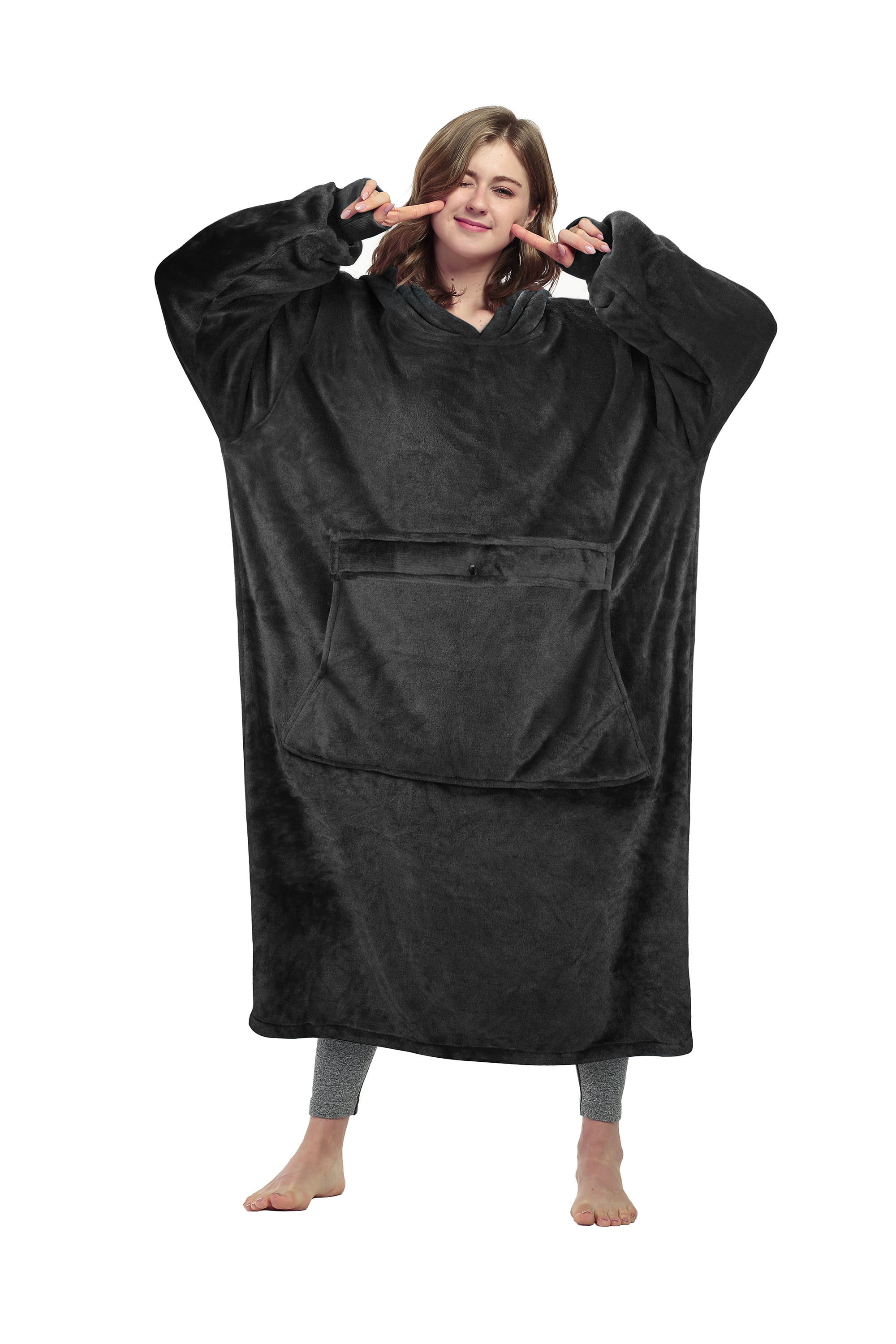 Catalonia Full Body Oversized Blanket Hoodie Sweatshirt, Extra Long Wearable Fleece Pullover, Gift for Adult Men Women Wife Girlfriend