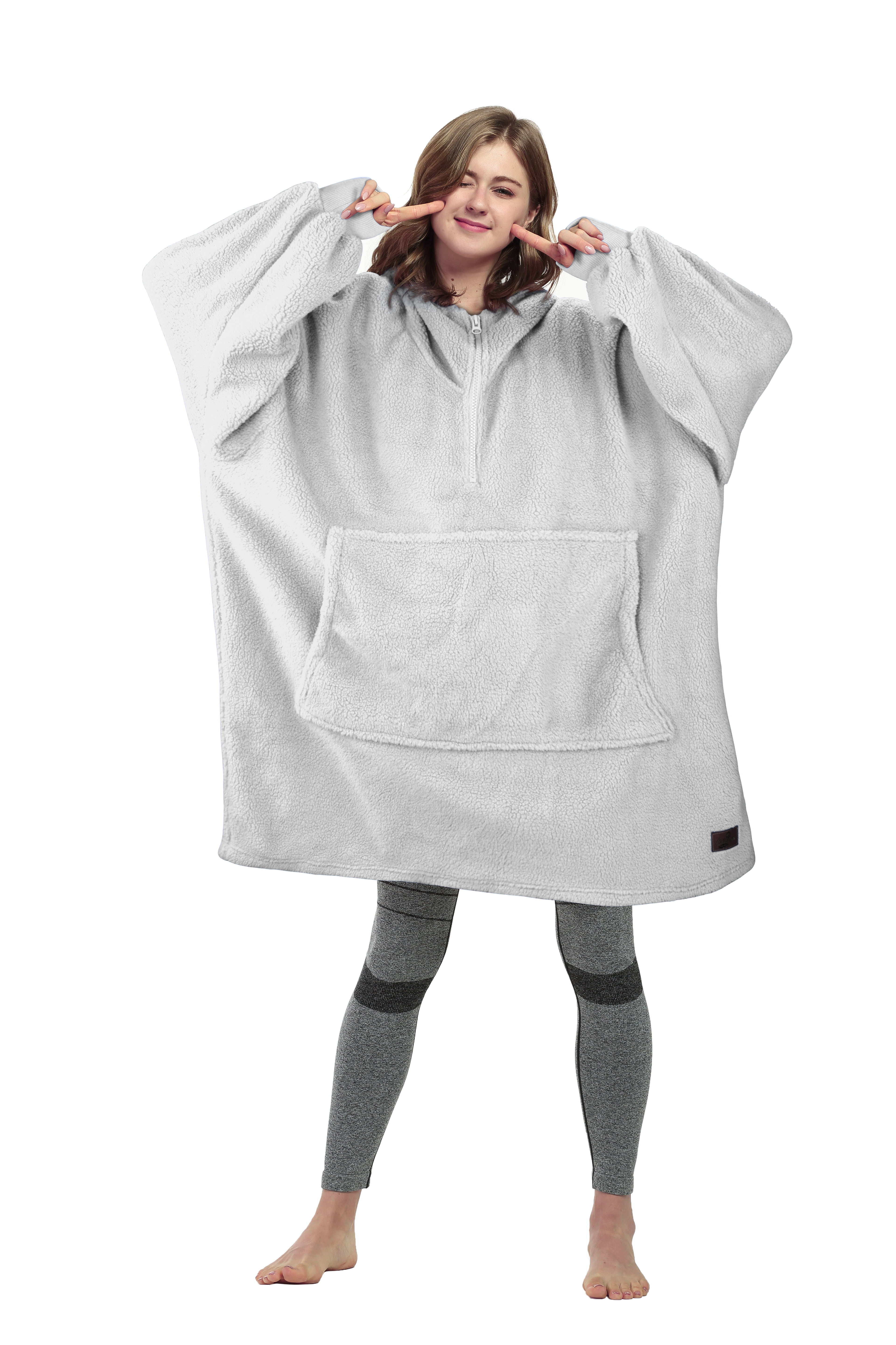 Oversized Hoodie Blanket Sweatshirt,Super Soft Warm Comfortable Fleece Giant Pullover with Large Front Pocket,for Adults Men Women Teenagers Kids Wife Girlfriend